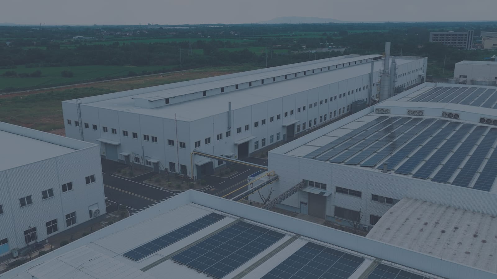 Aerial view of an industrial production facility.